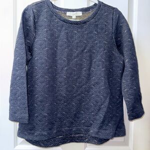 LOFT Women’s Navy & Gold Quilted Sweatshirt NWT